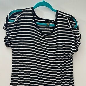 Vintage blouse black and white striped